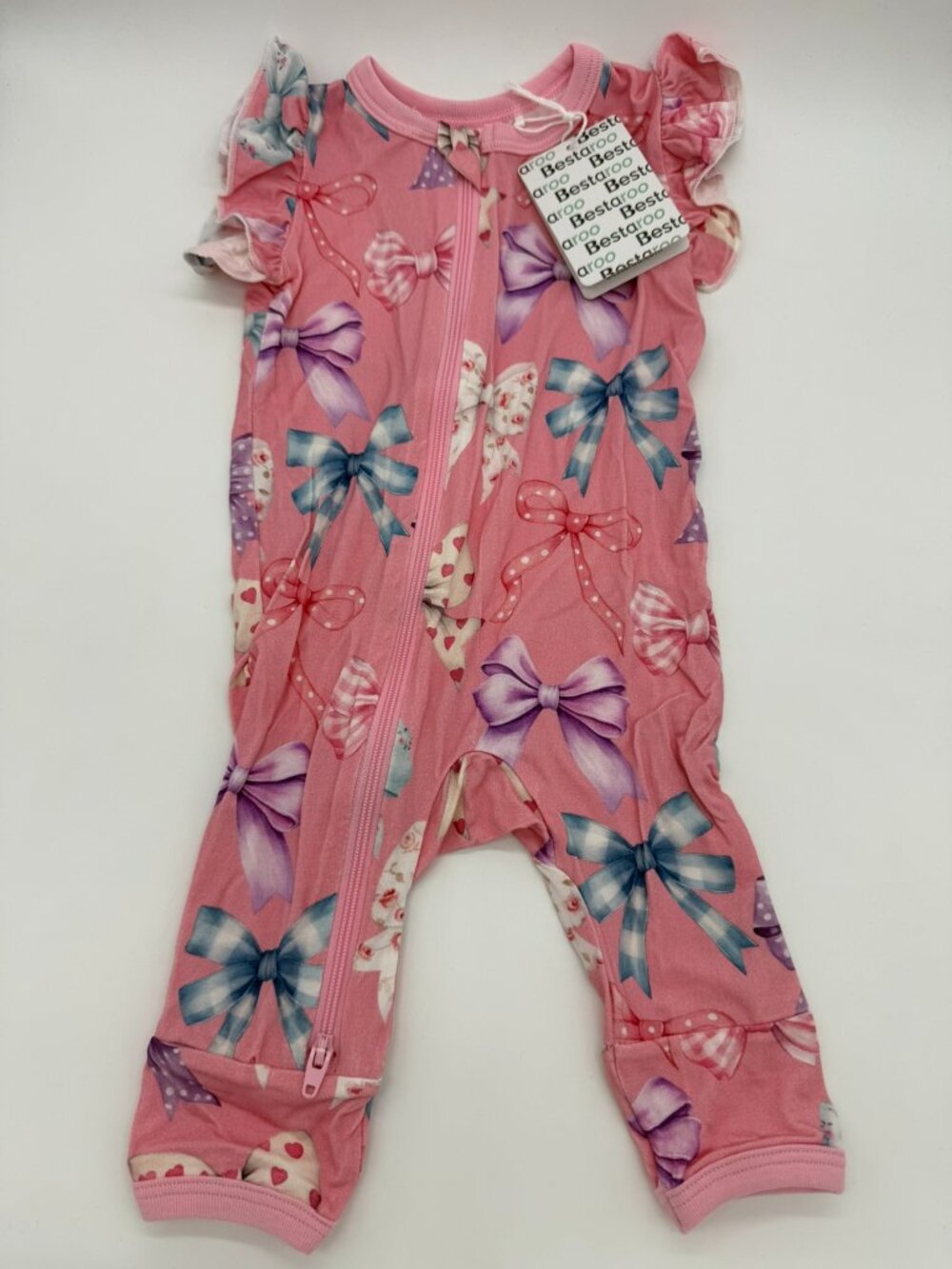 Bestaroo Bamboo flutter sleeve romper 0-3m NWT